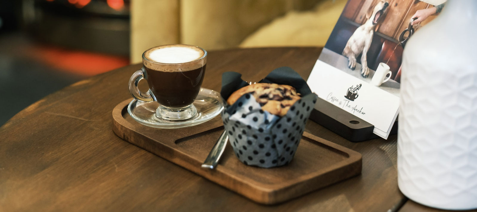 coffee and blueberry muffin
